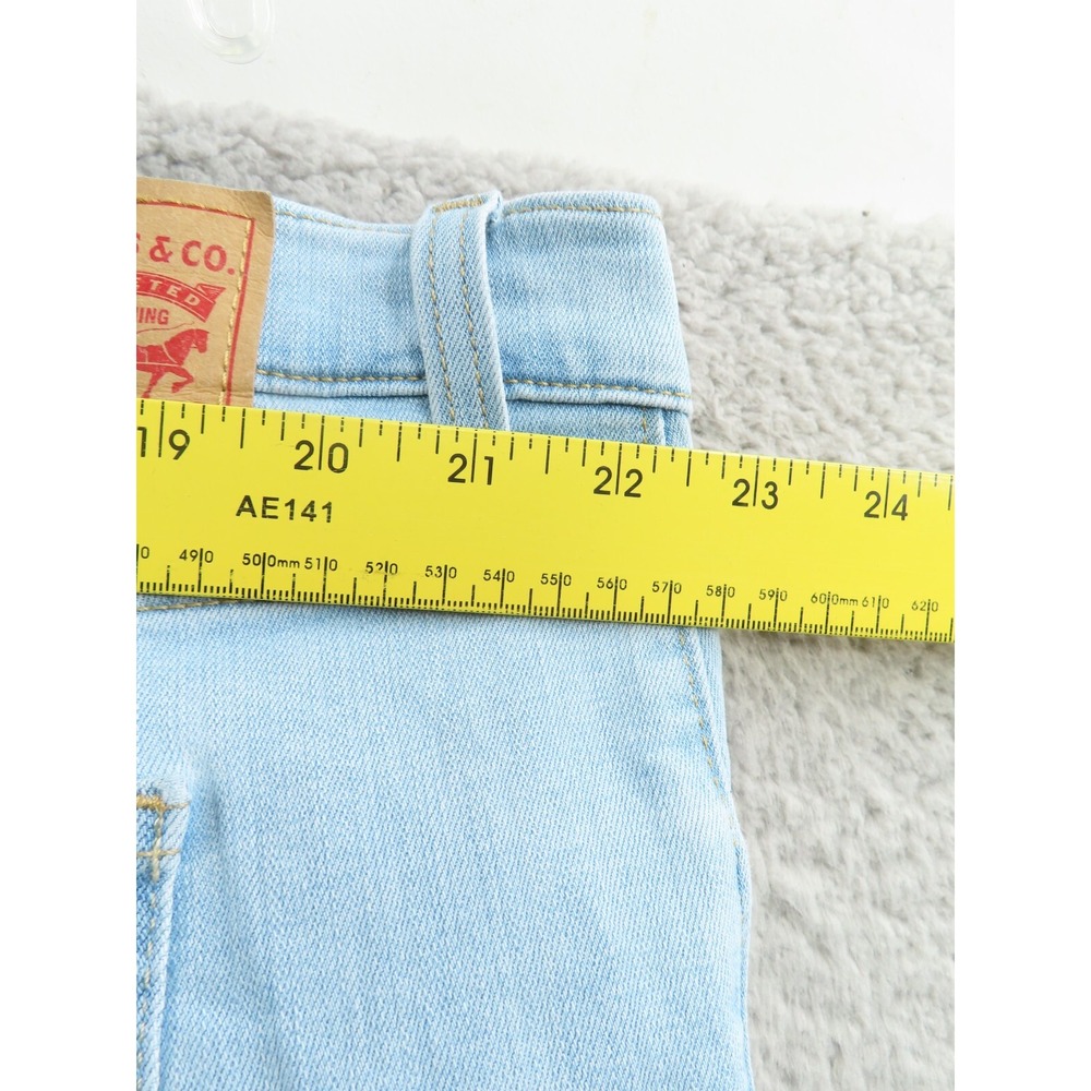 Levis Jeans Womens 22W Blue 726 High Rise Flare Light Wash Stretch Distressing - Picture 7 of 10